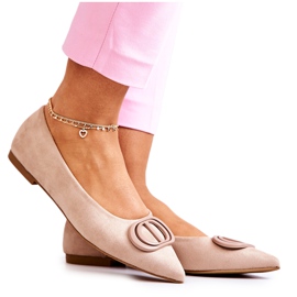 PS1 Balerini din piele intoarsa In Spitz Beige Neriso bej