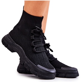 FM1 Pantofi negri cu șosete sport Kimberly negru