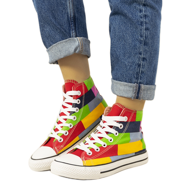 Tenisi colorați Gabby pentru glezne roșu