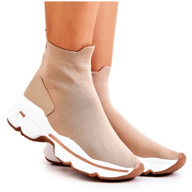 PS1 Pantofi sport High Sock Beige Bailee maro PS1 Pantofi sport High Sock Beige Bailee maro
