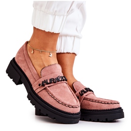 PL5 Mocasini din piele intoarsa Litere La.Fi Dirty Pink Jenefer roz PL5 Mocasini din piele intoarsa Litere La.Fi Dirty Pink Jenefer roz