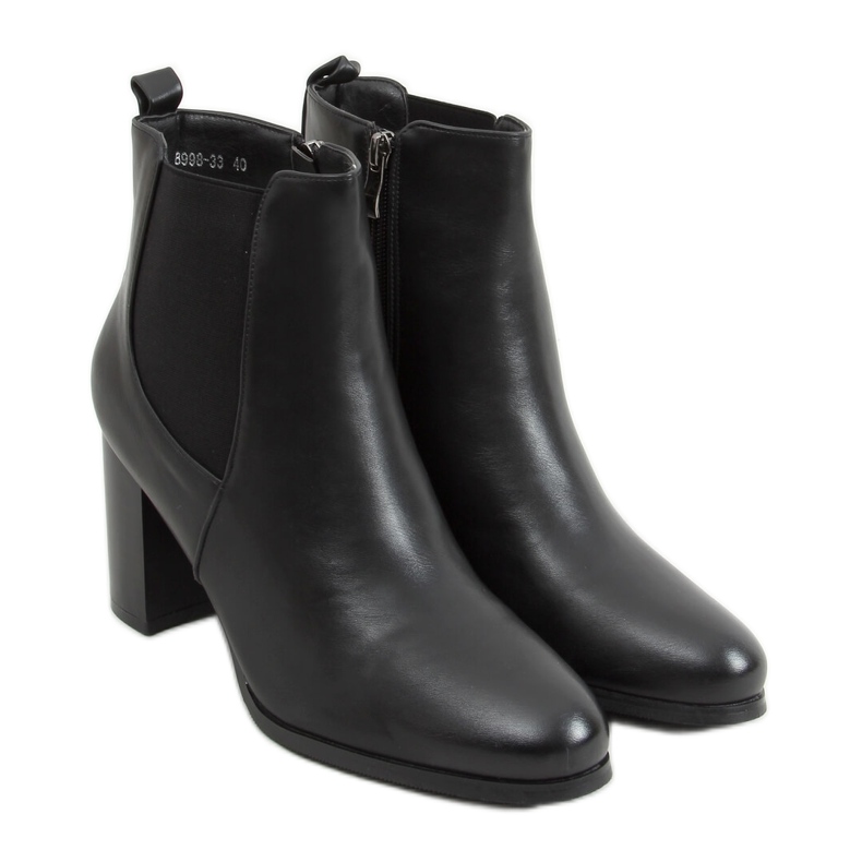 Cizme clasice cu toc de la Elvira Black negru Cizme clasice cu toc de la Elvira Black negru