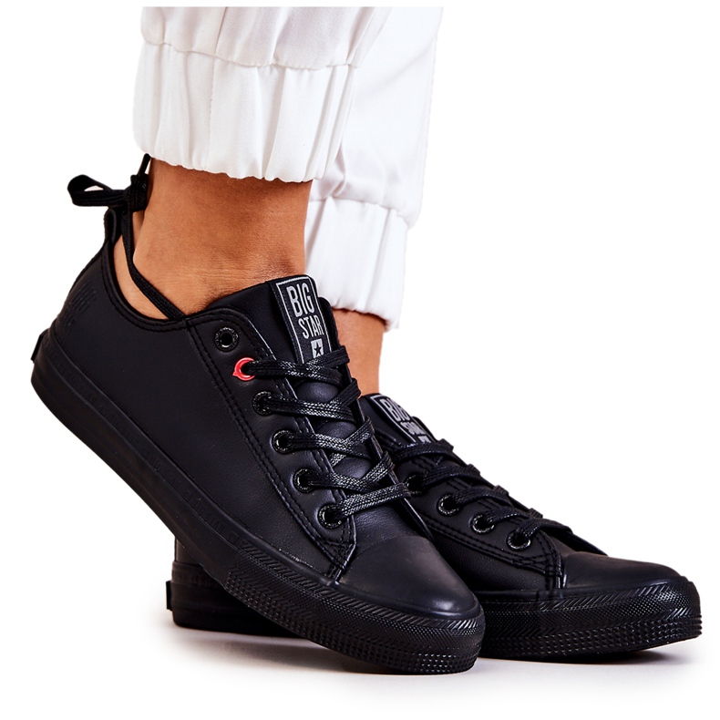 Adidași din piele joasă Big Star JJ274006 Negri negru