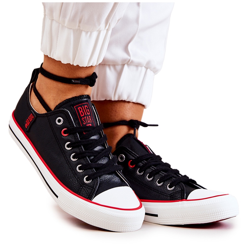 Tenisi din piele Big Star JJ274129 Negri negru