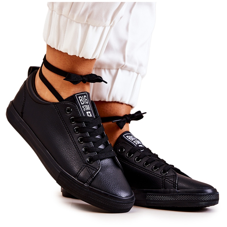 Tenisi din piele Big Star JJ274312 Negri negru