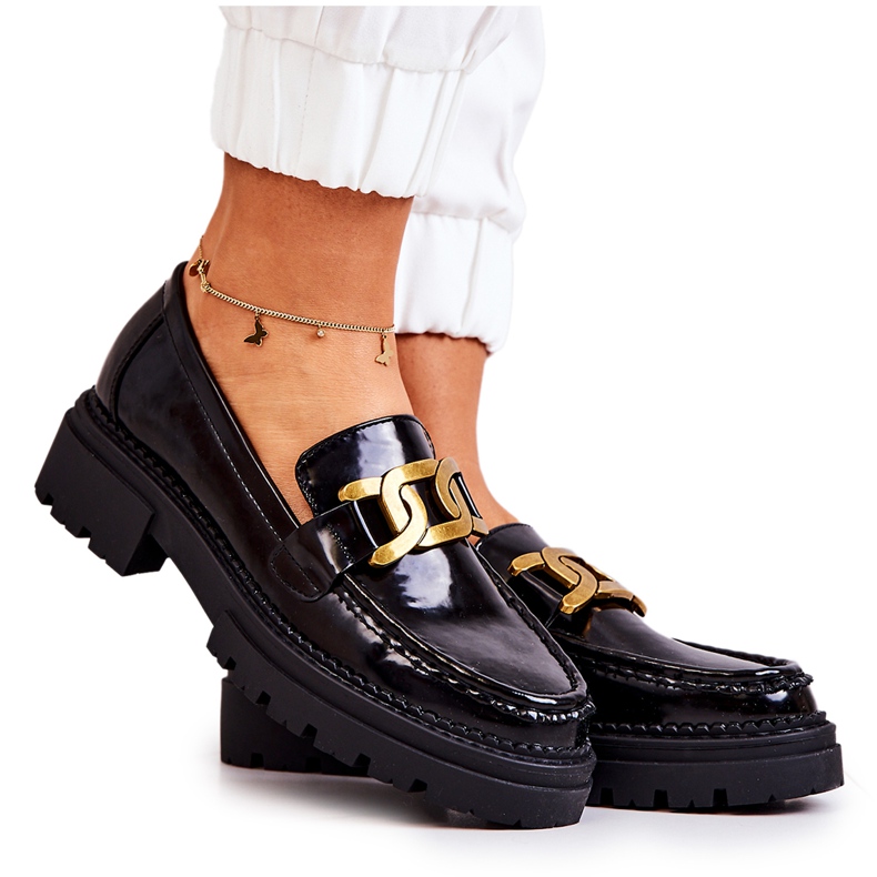 PL5 Mocasini Lacuiti Cu Decorat La.Fi Negru Laurene