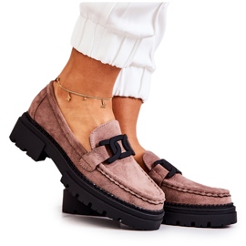 PL5 Mocasini De piele intoarsa Cu Decorat La.Fi Cappucino Laurene maro PL5 Mocasini De piele intoarsa Cu Decorat La.Fi Cappucino Laurene maro