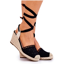 FC2 Espadrile Pe Negru Ajurat Lettica FC2 Espadrile Pe Negru Ajurat Lettica
