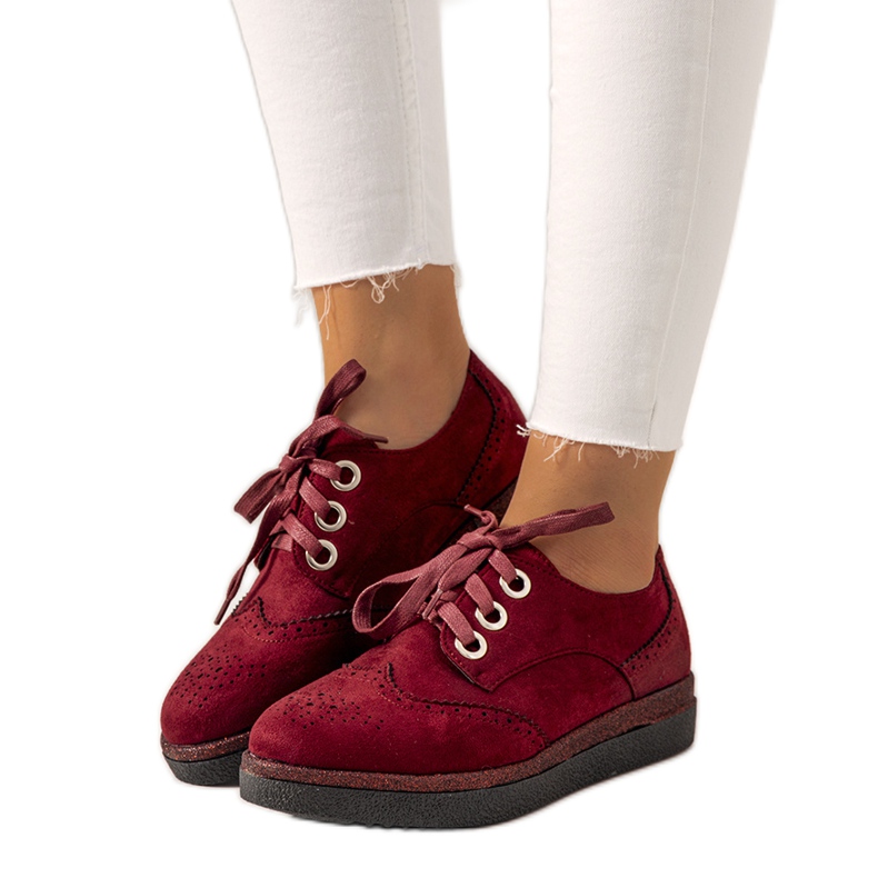 Pantofi Velay de damă maro roșu