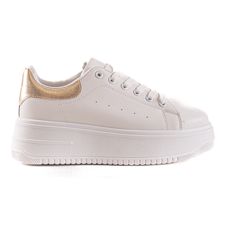 Fashion Adidași la modă pe platformă alb de aur