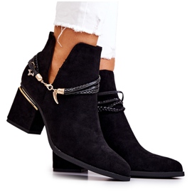 PS1 Cizme Cowboy Inessa Neagră De Căprioară Cu Dungi negru PS1 Cizme Cowboy Inessa Neagră De Căprioară Cu Dungi negru