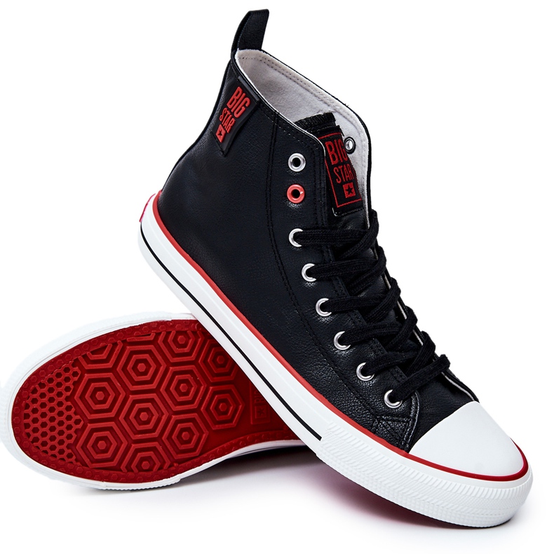 Pantofi înalți din piele pentru bărbați Big Star JJ174070 Negri negru