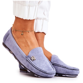 PS1 Mocasini de piele intoarsa de dama albastri Madelyn albastru
