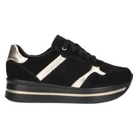 Tenisi din piele intoarsa Filippo DP2004 / 21 negri negru Tenisi din piele intoarsa Filippo DP2004 / 21 negri negru