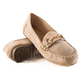 TRENDI Mocasini comozi cu ornament bej