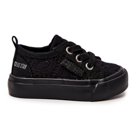 Pantofi negri ajurat Big Star JJ374019 negru