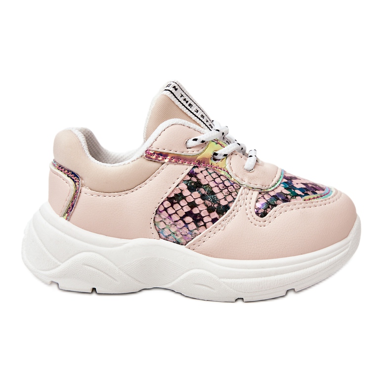 FR1 Pantofi Sport din piele Snakeskin Pink Gabbie roz