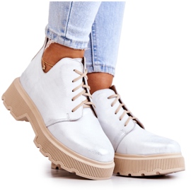 Brogues On The Massive Talpa Nicole White-Silver 2701 alb argint