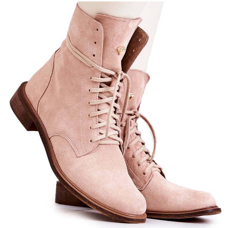 Cizme din piele intoarsa Nicole Pink 2697 roz