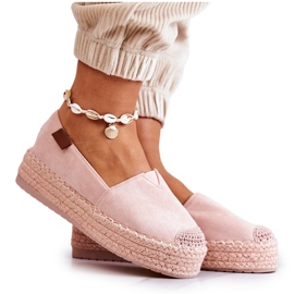 FB2 Espadrile din piele intoarsa, roz Lesley