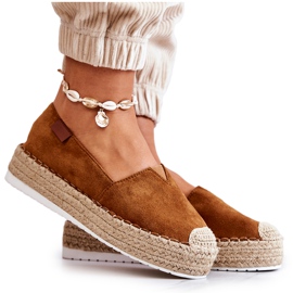 FB2 Espadrile din piele intoarsa Camel Lesley maro