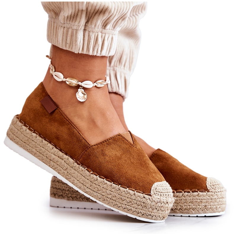 FB2 Espadrile din piele intoarsa Camel Lesley maro FB2 Espadrile din piele intoarsa Camel Lesley maro