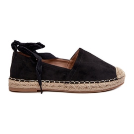 Ismanne Espadrile din piele intoarsa neagra Legate negru
