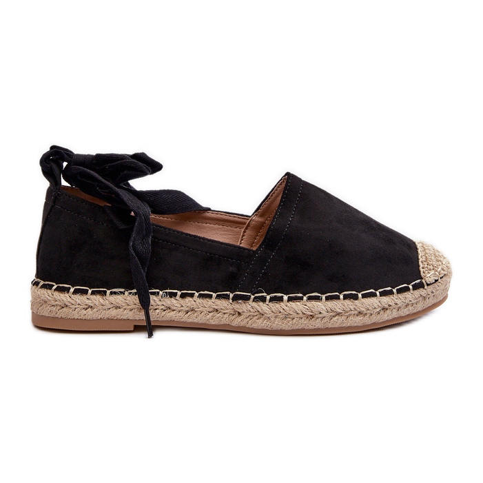 Ismanne Espadrile din piele intoarsa neagra Legate negru Ismanne Espadrile din piele intoarsa neagra Legate negru