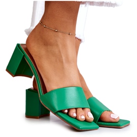 FJ1 Sandale Netty Verzi De Piele Pe Toc Înalt verde