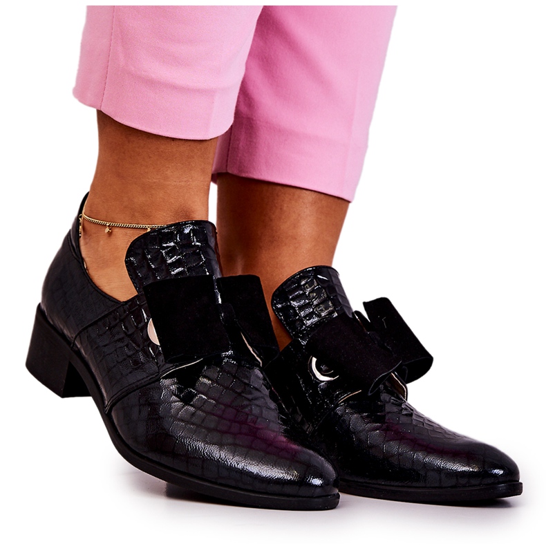 PA2 Pantofi din piele de șarpe Negru Marleigh