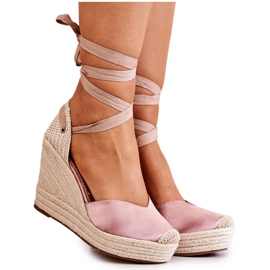 FS1 Espadrile, sandale cu pană Nude Terrific bej roz FS1 Espadrile, sandale cu pană Nude Terrific bej roz