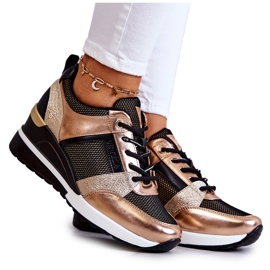Vinceza Pantofi Sport Pantofi Negru și Auriu Sharon de aur Vinceza Pantofi Sport Pantofi Negru și Auriu Sharon de aur