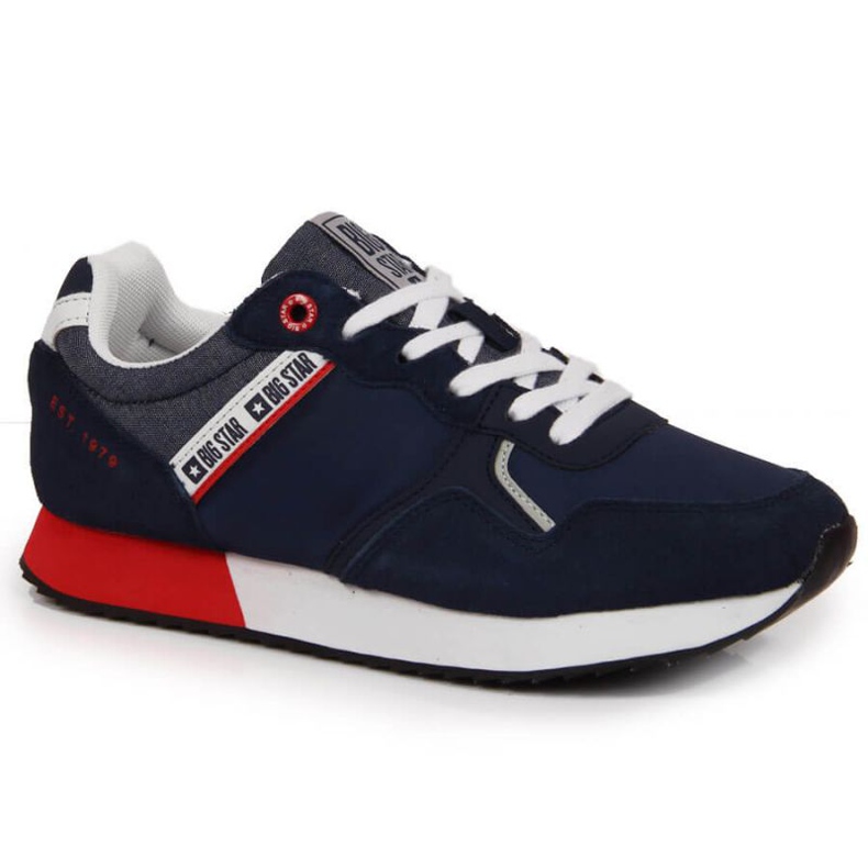 Pantofi sport din piele Big Star W JJ274285 bleumarin albastru marin gri