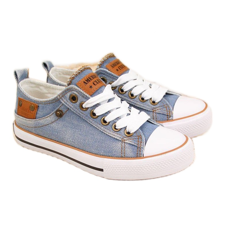 Adidasi American Club Jr AM783A din denim albastru