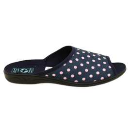 Papuci de dama Adanex Sara buline 24961 bleumarin albastru marin roz Papuci de dama Adanex Sara buline 24961 bleumarin albastru marin roz