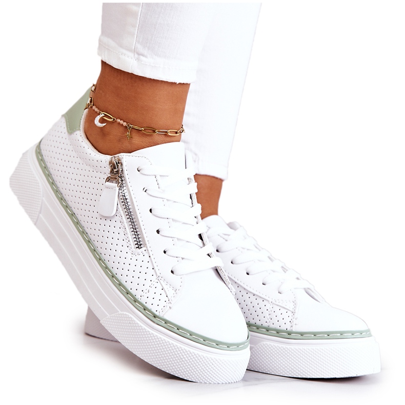 FB2 Pantofi sport pe platforma Louisa albă și verde