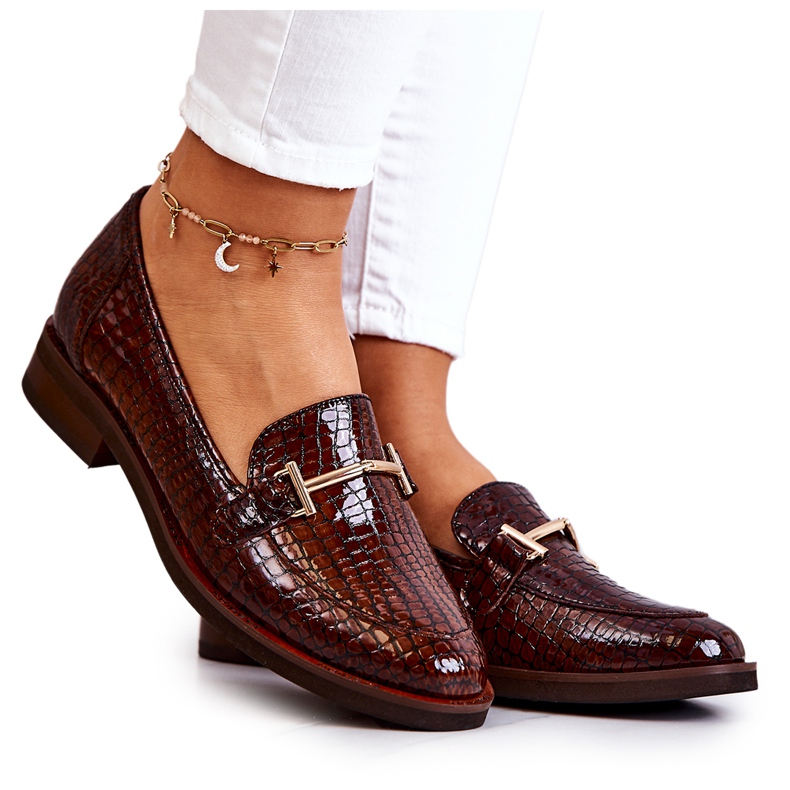 Brogues damă Snake Laura Messi 2307 maro