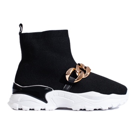 TRENDI Pantofi Slip-on Cu Lant negru