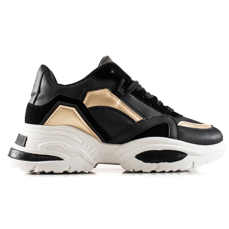 TRENDI Adidași din piele ecologică negru