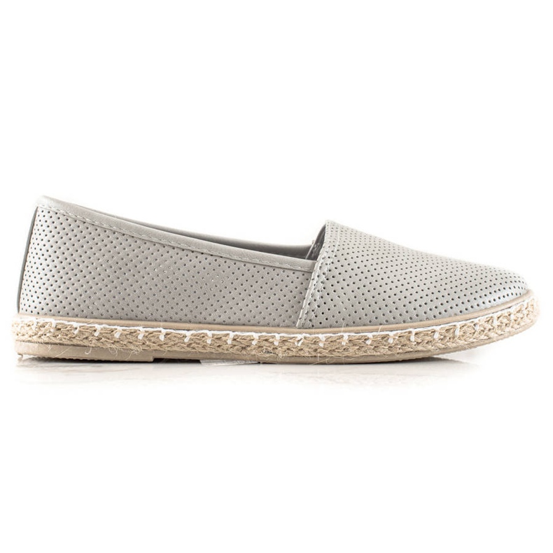 TRENDI Espadrile confortabile din piele ecologică gri TRENDI Espadrile confortabile din piele ecologică gri