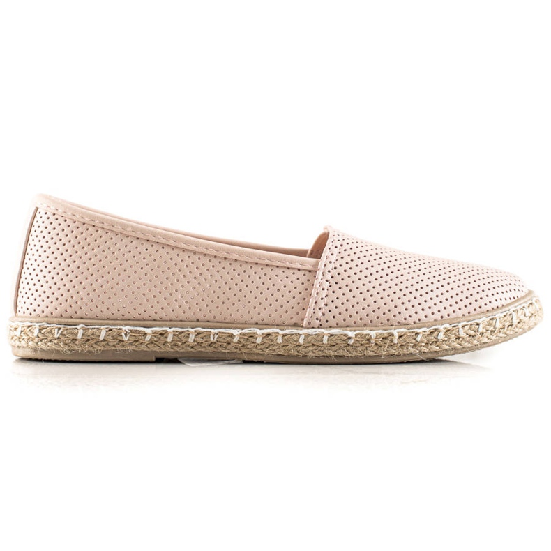 TRENDI Espadrile confortabile din piele ecologică roz