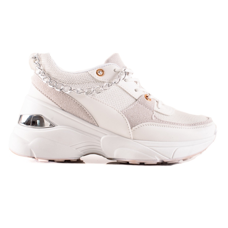 Ideal Shoes Adidași Cu Lanț alb