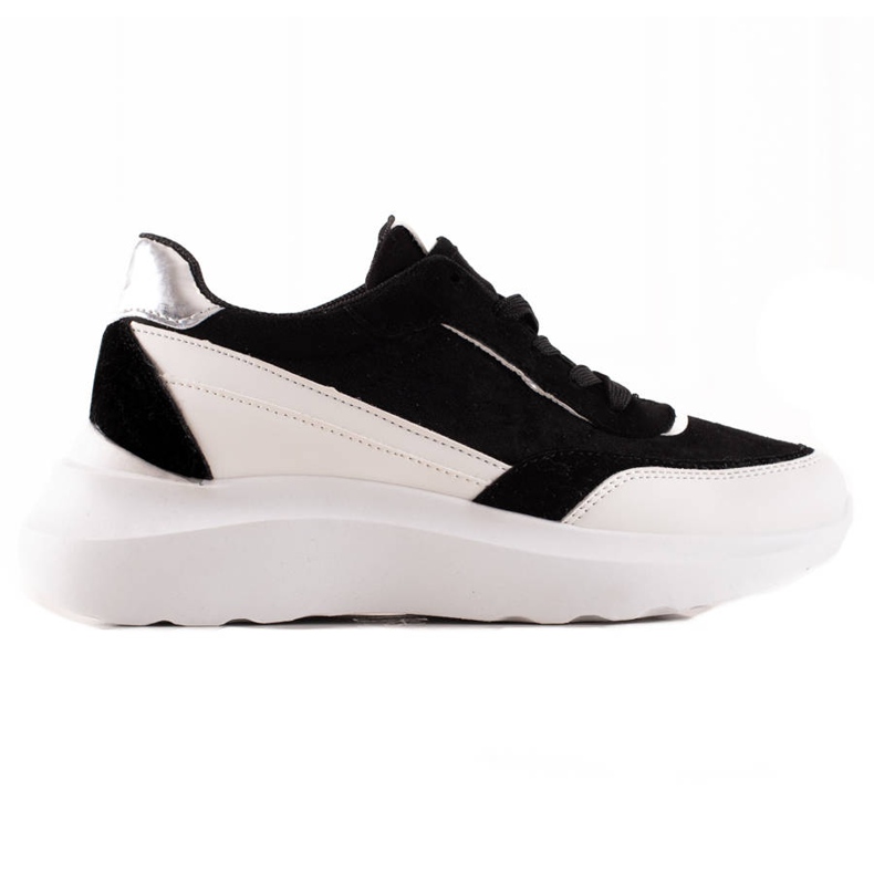 TRENDI Adidași la modă ALB-NEGRU argint