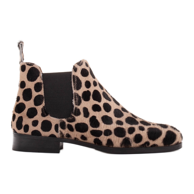 Marco Shoes Cizme din piele cu par natural 2210B-1283-1 bej