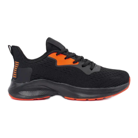 TRENDI Pantofi sport legați negru galben TRENDI Pantofi sport legați negru galben