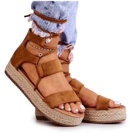 FB2 Espadrile De Damă Pe Platformă Legate Cu Camel Fuerta maro FB2 Espadrile De Damă Pe Platformă Legate Cu Camel Fuerta maro