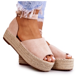 FB2 Espadrile Sandale Pe Platforma Nud Dolores roz FB2 Espadrile Sandale Pe Platforma Nud Dolores roz
