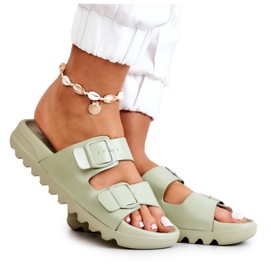 PS1 Flip-flops de cauciuc pe platforma Westie Green verde