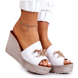 Lewski Shoes Papuci din piele Lewski 3062 White alb Lewski Shoes Papuci din piele Lewski 3062 White alb