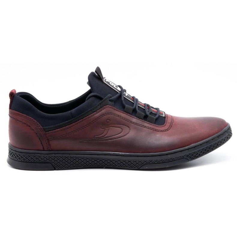 Polbut Pantofi casual barbati din piele K24 burgundy granulatie roșu Polbut Pantofi casual barbati din piele K24 burgundy granulatie roșu